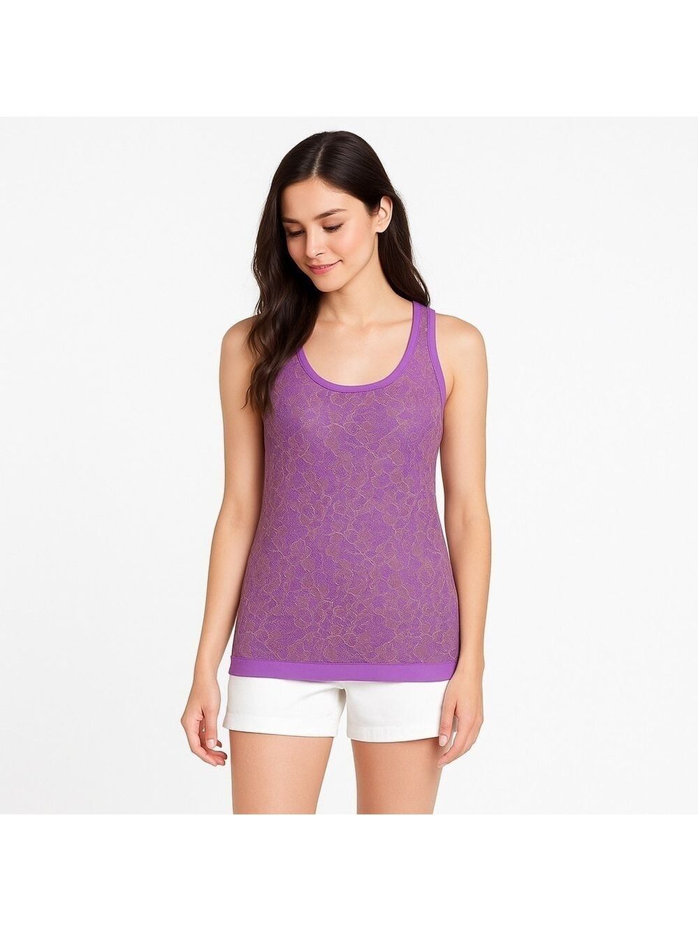 AEROPOSTALE Purple with Metallic Gold Lace Tank Top NWT! Size XS